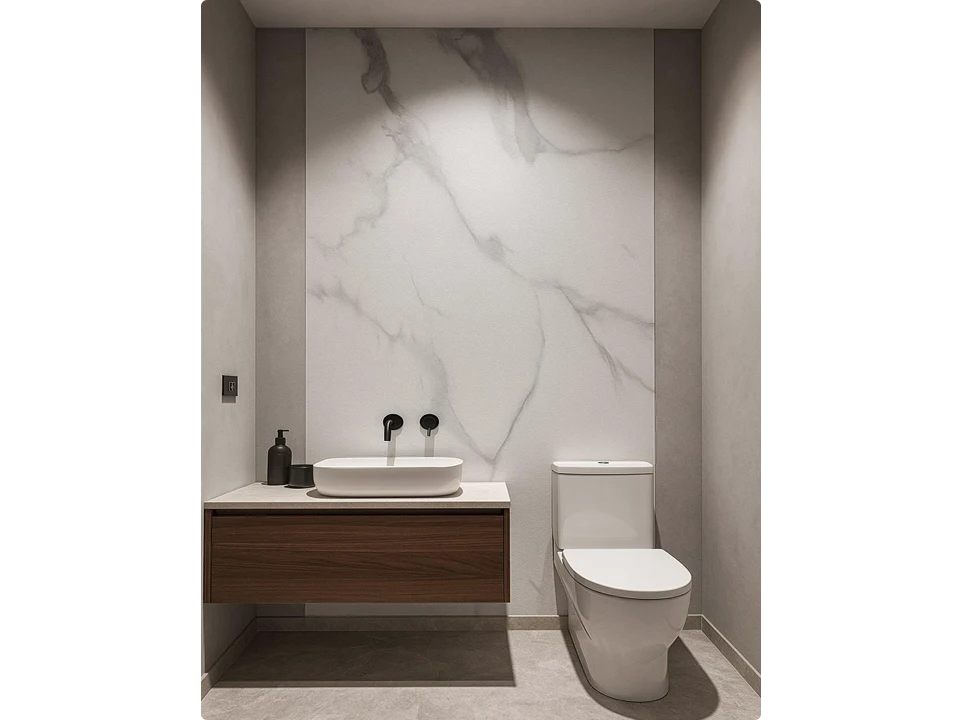 Πάνελ Τοίχου PVC Carrara Matte [2.8×1.22m] – Soutis Decco